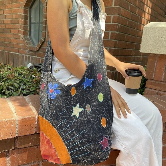 Elements of Nature Bohemian Hand-Stitched Hippie Hippy Shoulder Crossbody Monk H - Picture 9 of 9